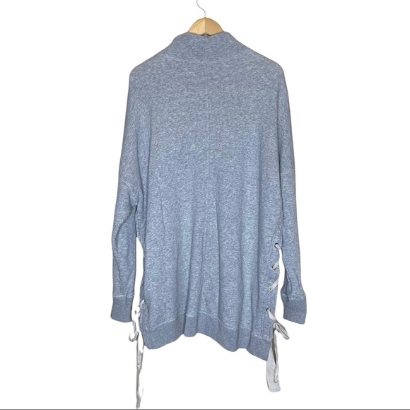 Free People Gray So Plush Lace Up Pullover Sweater - Picture 4 of 7